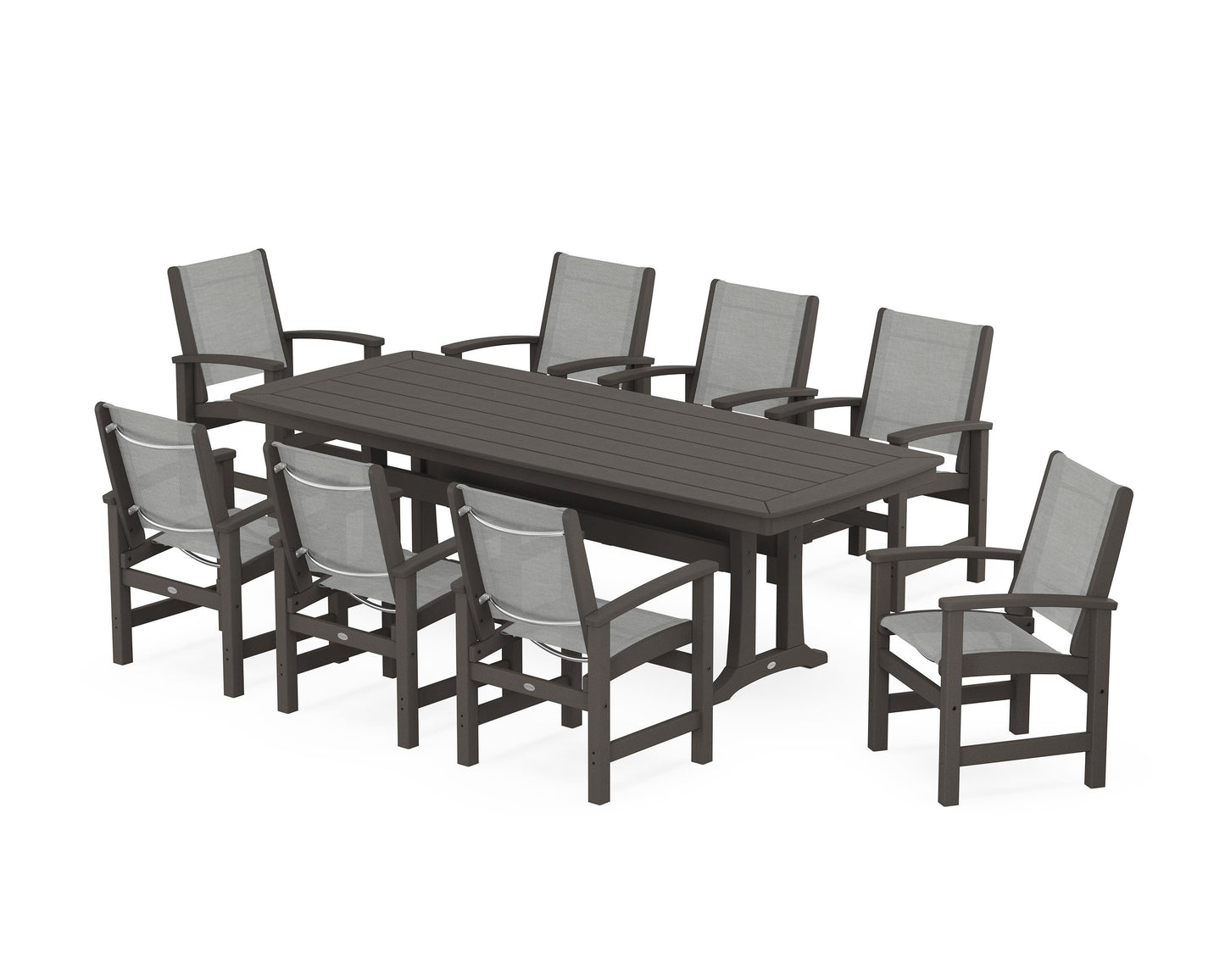 Coastal 9-Piece Dining Set with Trestle Legs