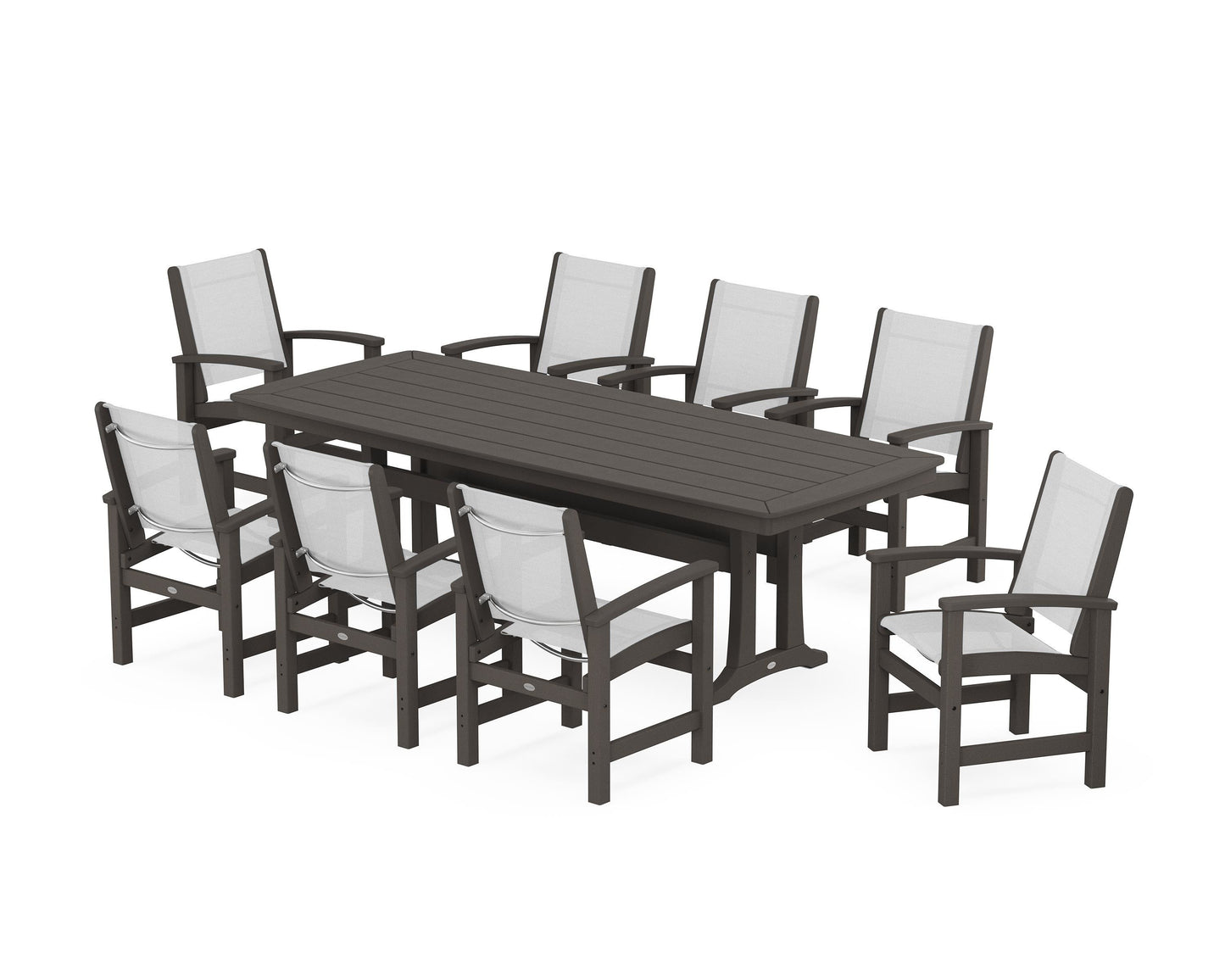 Coastal 9-Piece Dining Set with Trestle Legs