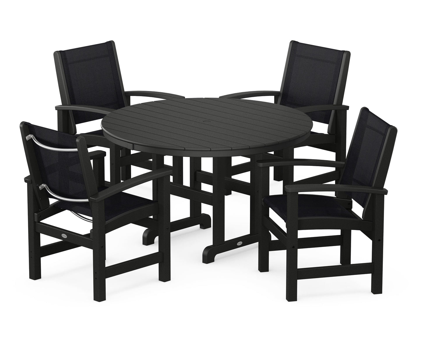 Coastal 5-Piece Round Farmhouse Dining Set