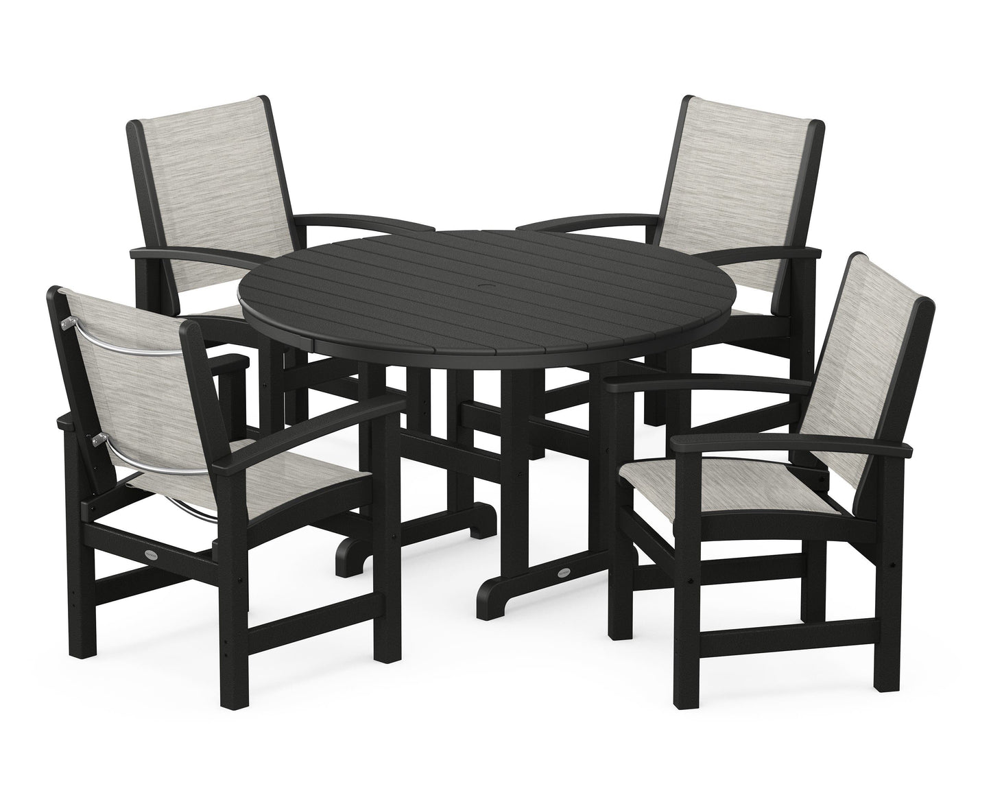 Coastal 5-Piece Round Farmhouse Dining Set