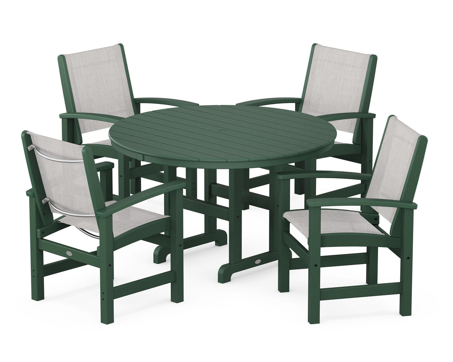 Coastal 5-Piece Round Farmhouse Dining Set