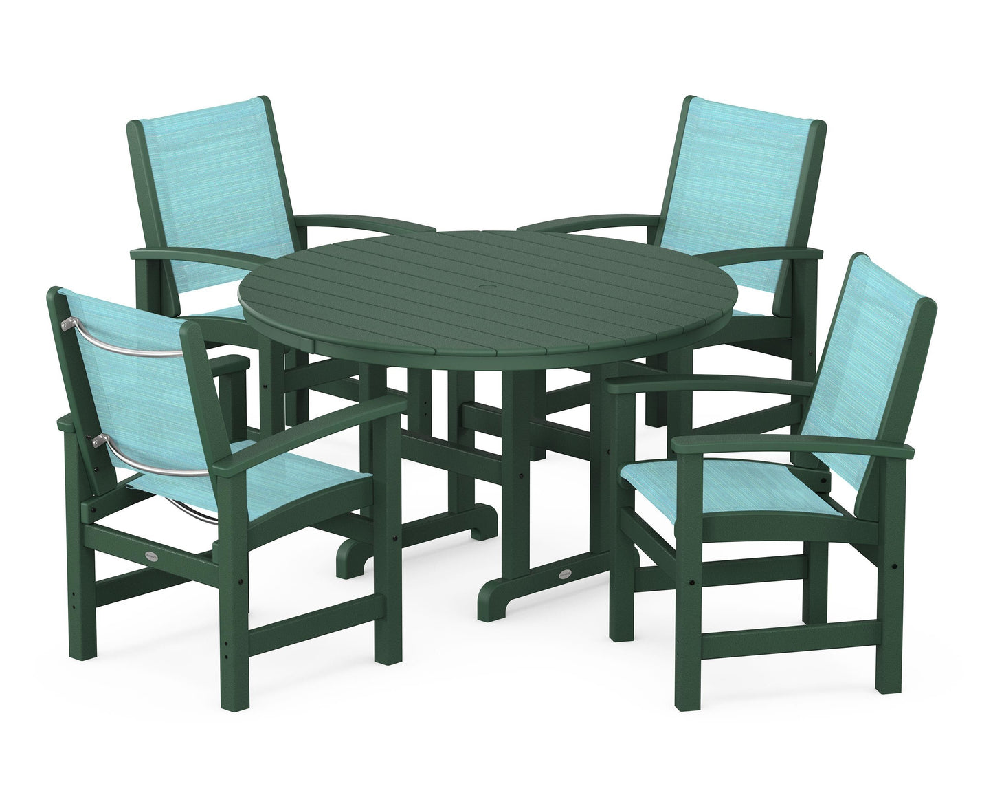 Coastal 5-Piece Round Farmhouse Dining Set