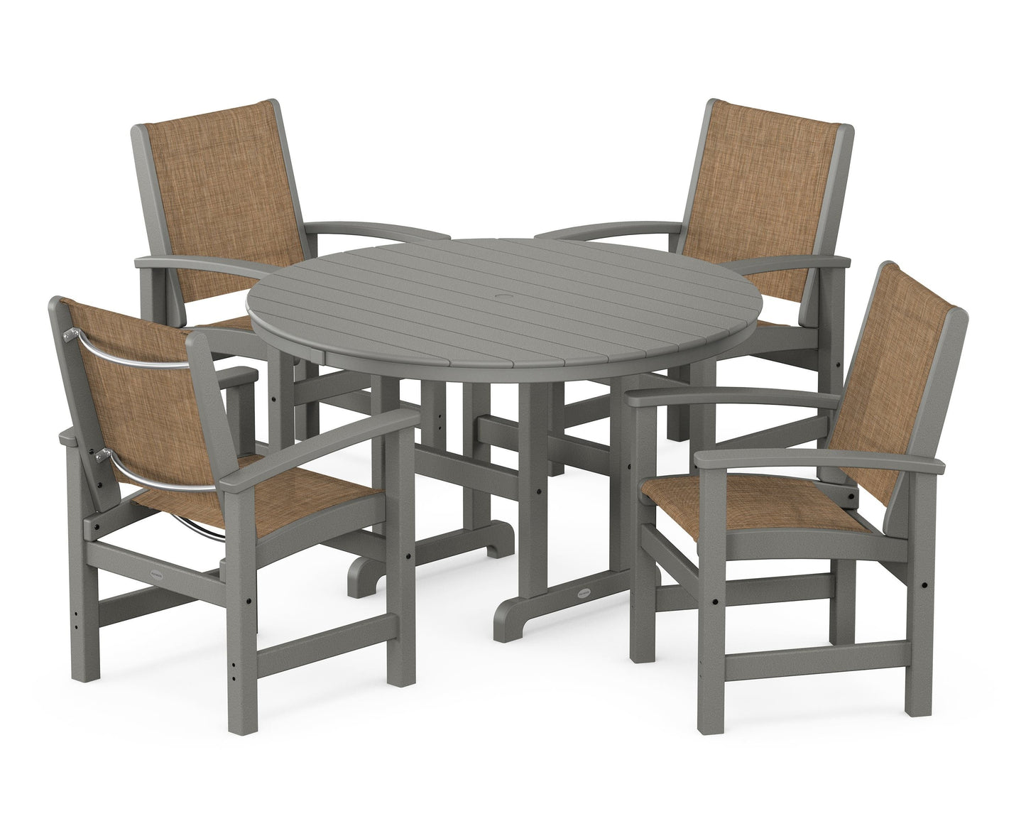 Coastal 5-Piece Round Farmhouse Dining Set