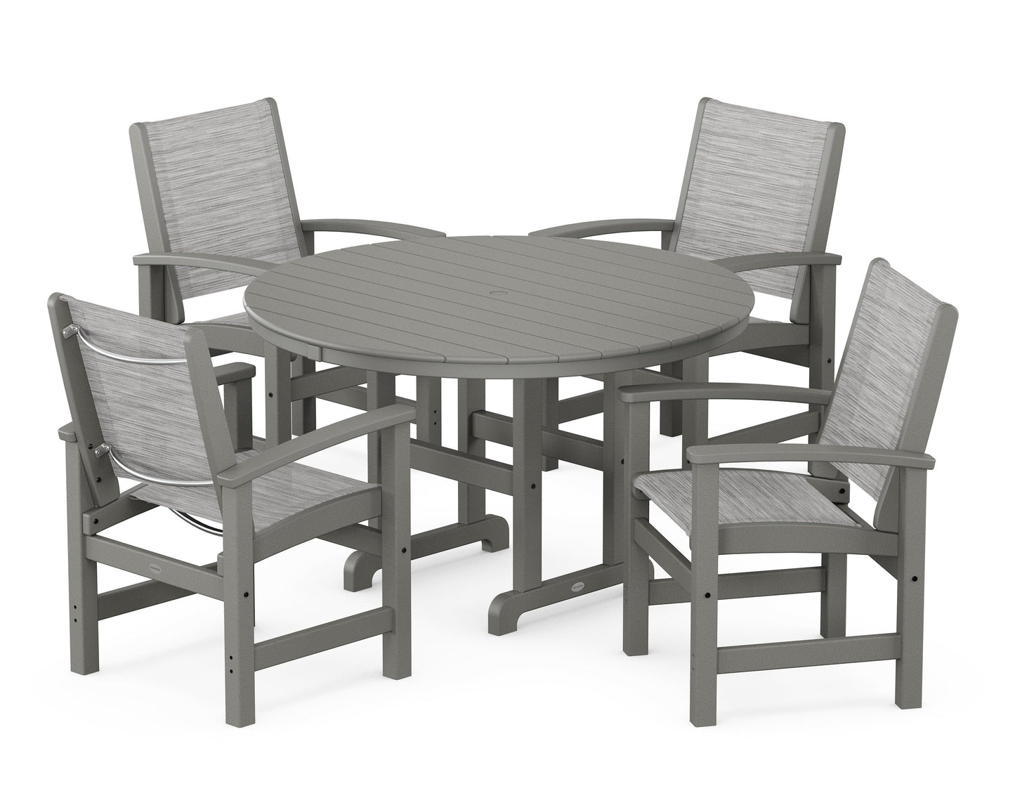 Coastal 5-Piece Round Farmhouse Dining Set