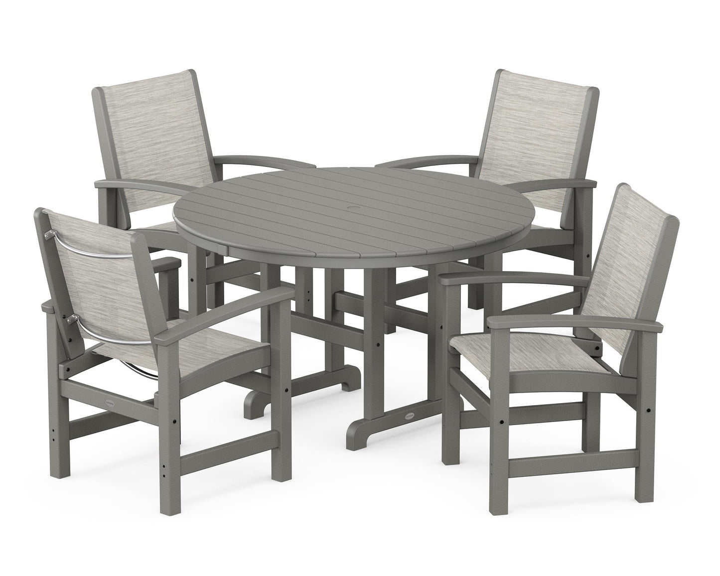 Coastal 5-Piece Round Farmhouse Dining Set