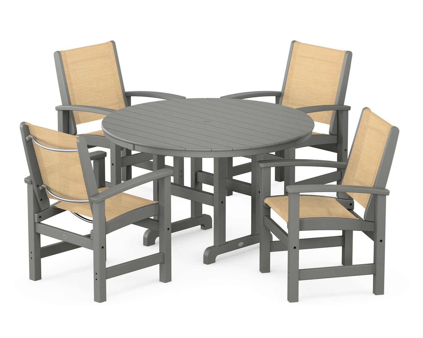 Coastal 5-Piece Round Farmhouse Dining Set