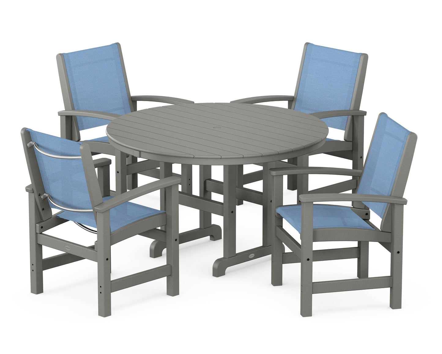 Coastal 5-Piece Round Farmhouse Dining Set