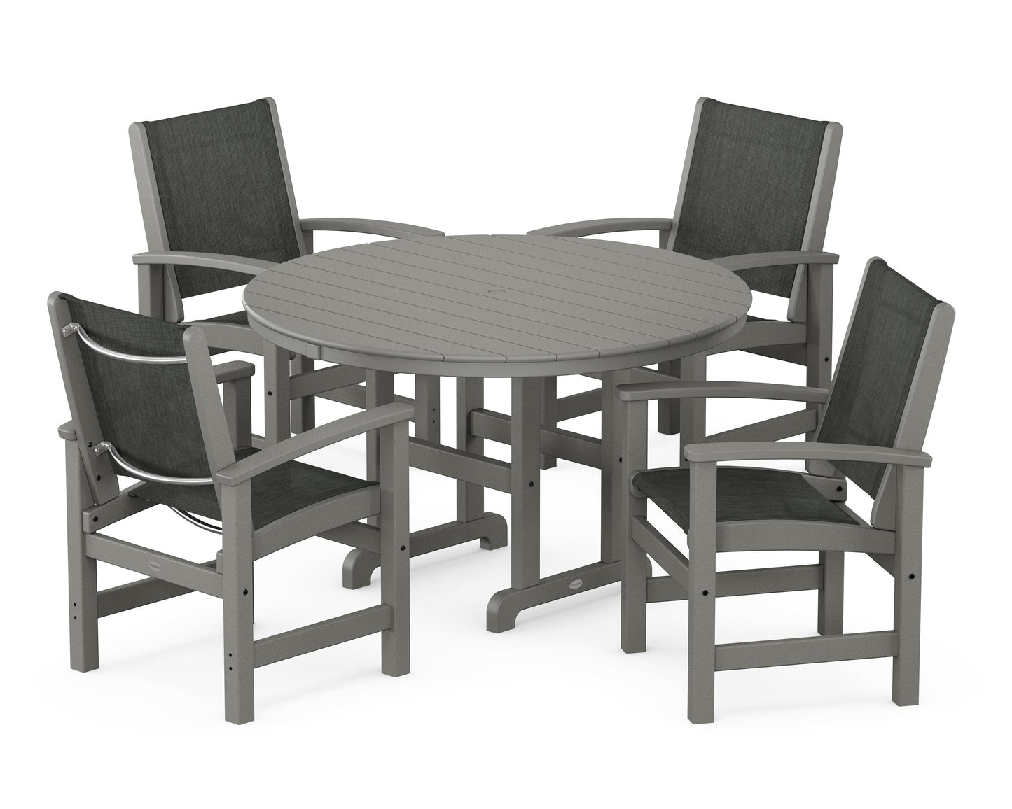 Coastal 5-Piece Round Farmhouse Dining Set