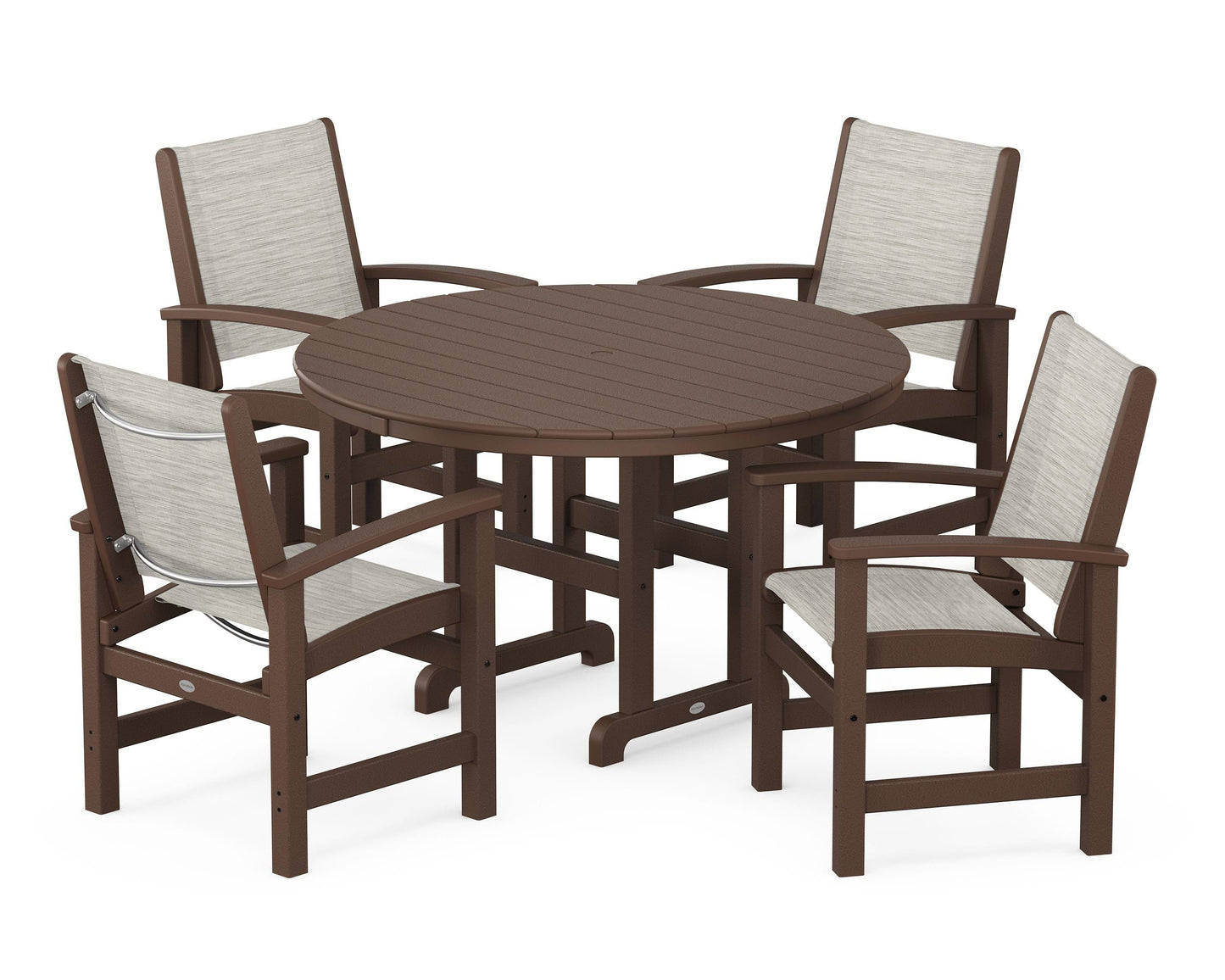 Coastal 5-Piece Round Farmhouse Dining Set