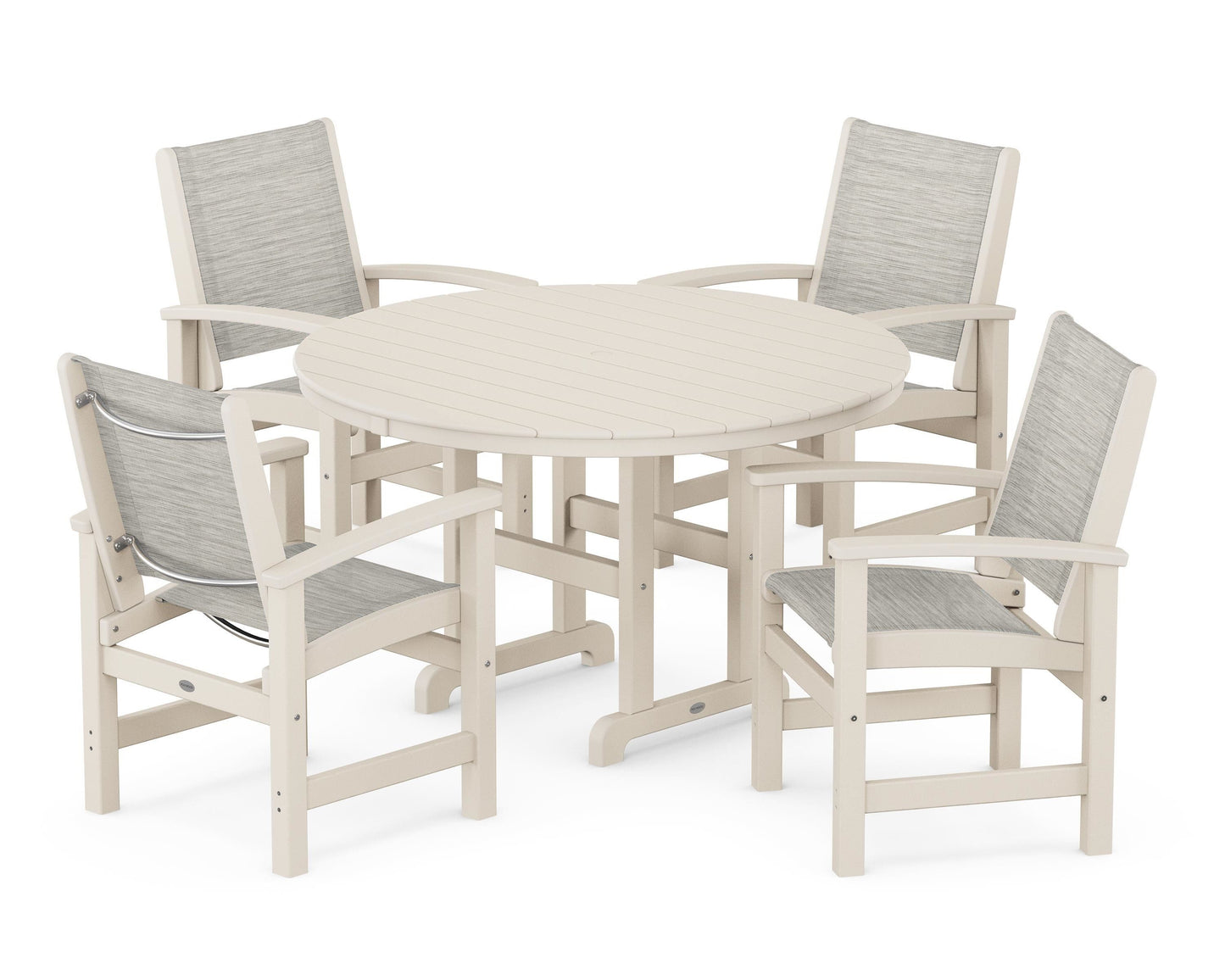 Coastal 5-Piece Round Farmhouse Dining Set