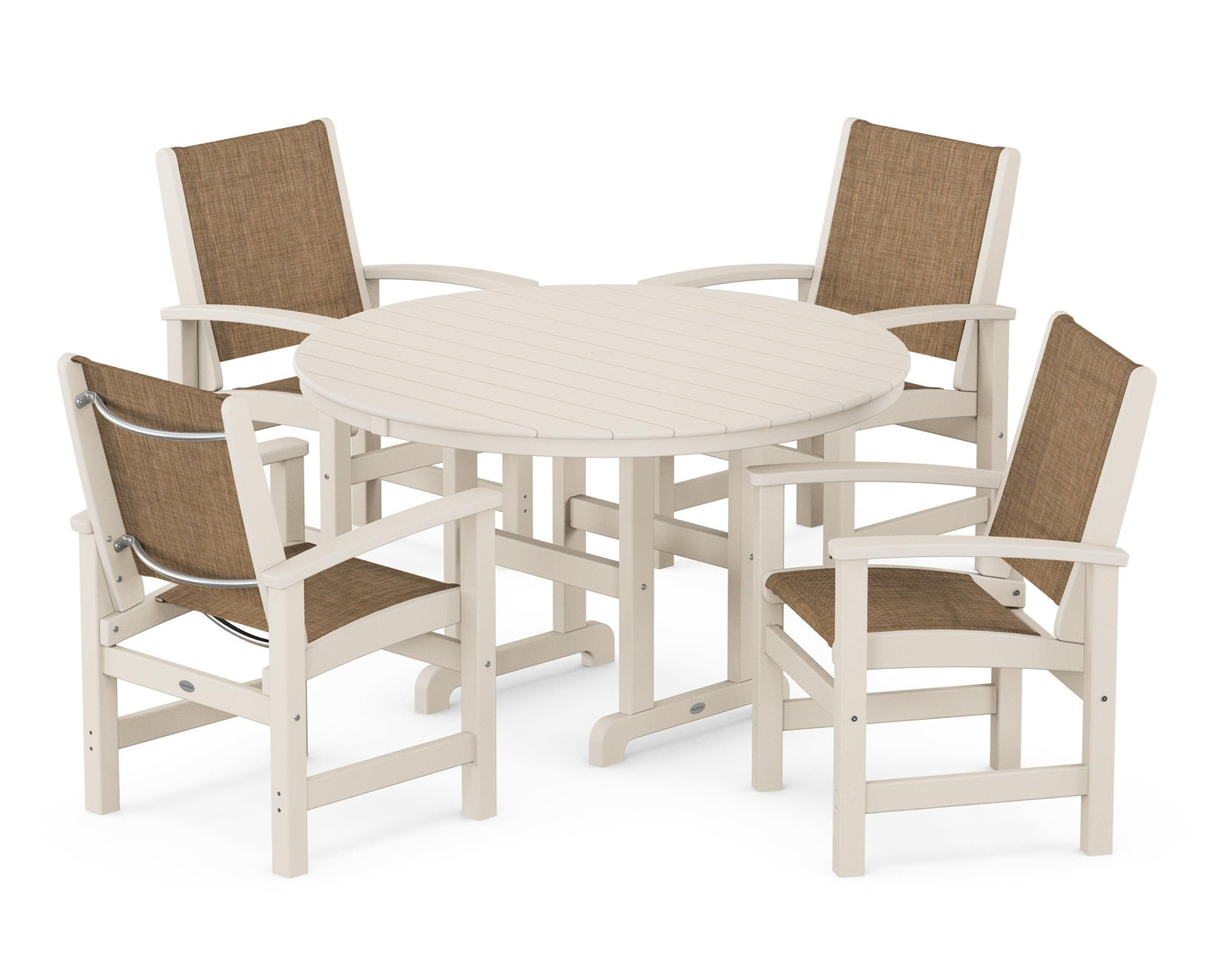 Coastal 5-Piece Round Farmhouse Dining Set