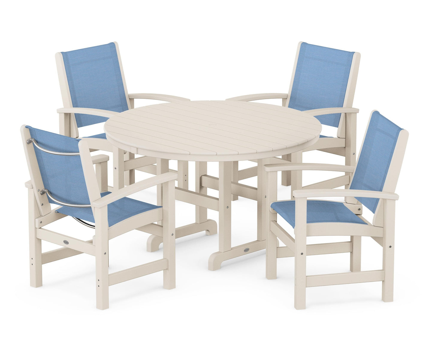 Coastal 5-Piece Round Farmhouse Dining Set