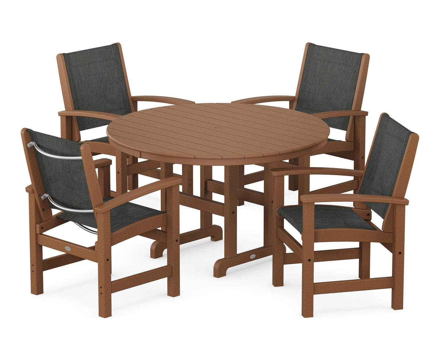 Coastal 5-Piece Round Farmhouse Dining Set