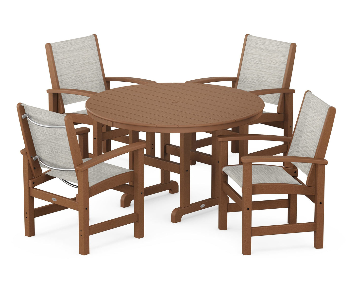 Coastal 5-Piece Round Farmhouse Dining Set