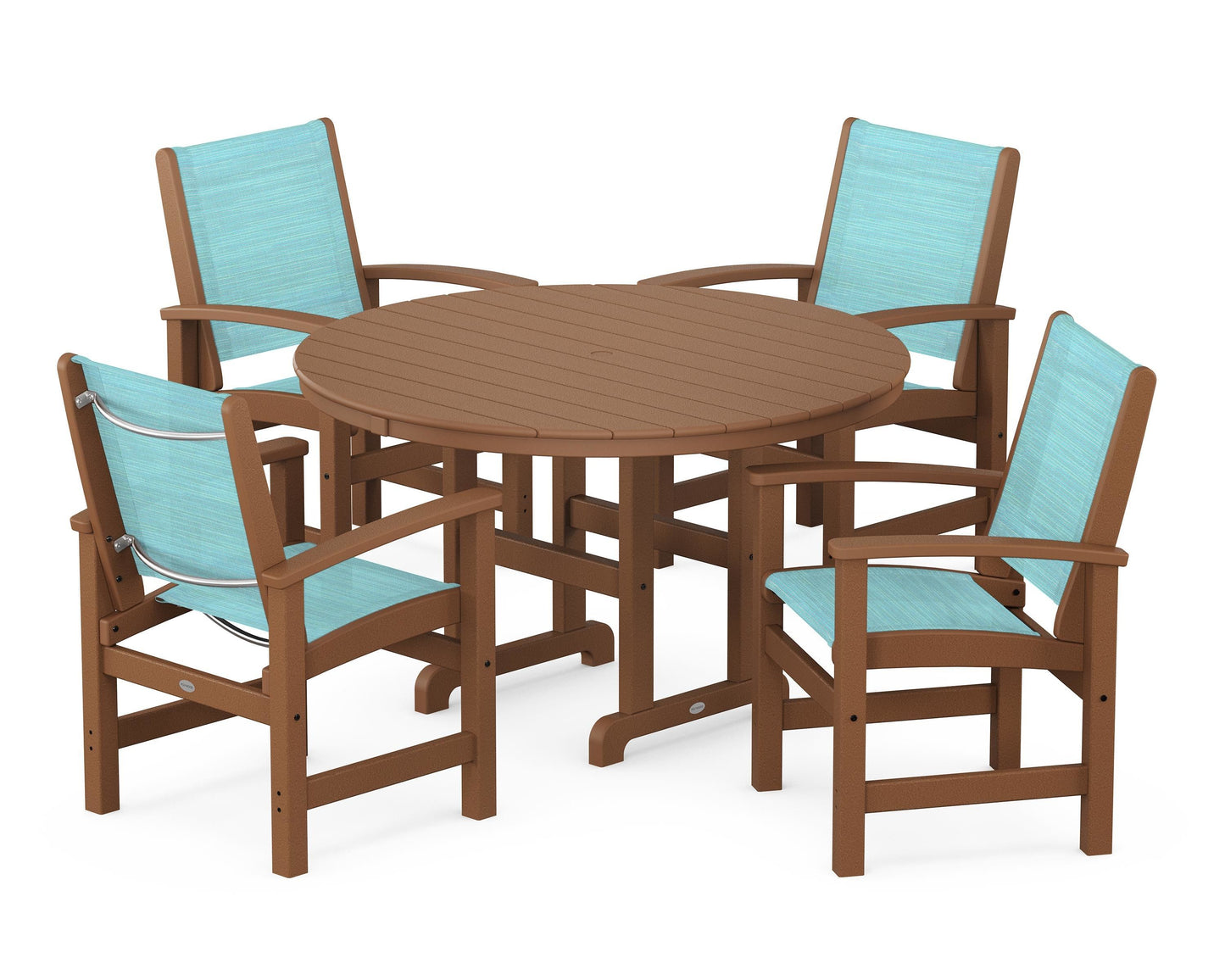 Coastal 5-Piece Round Farmhouse Dining Set