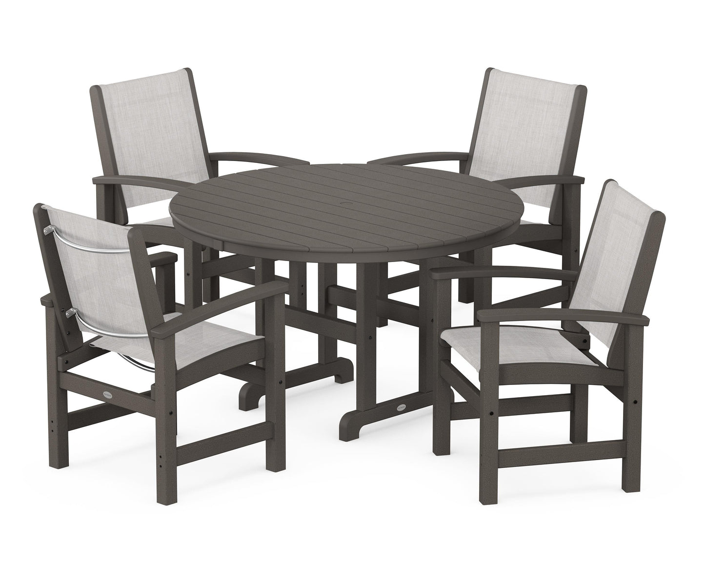 Coastal 5-Piece Round Farmhouse Dining Set