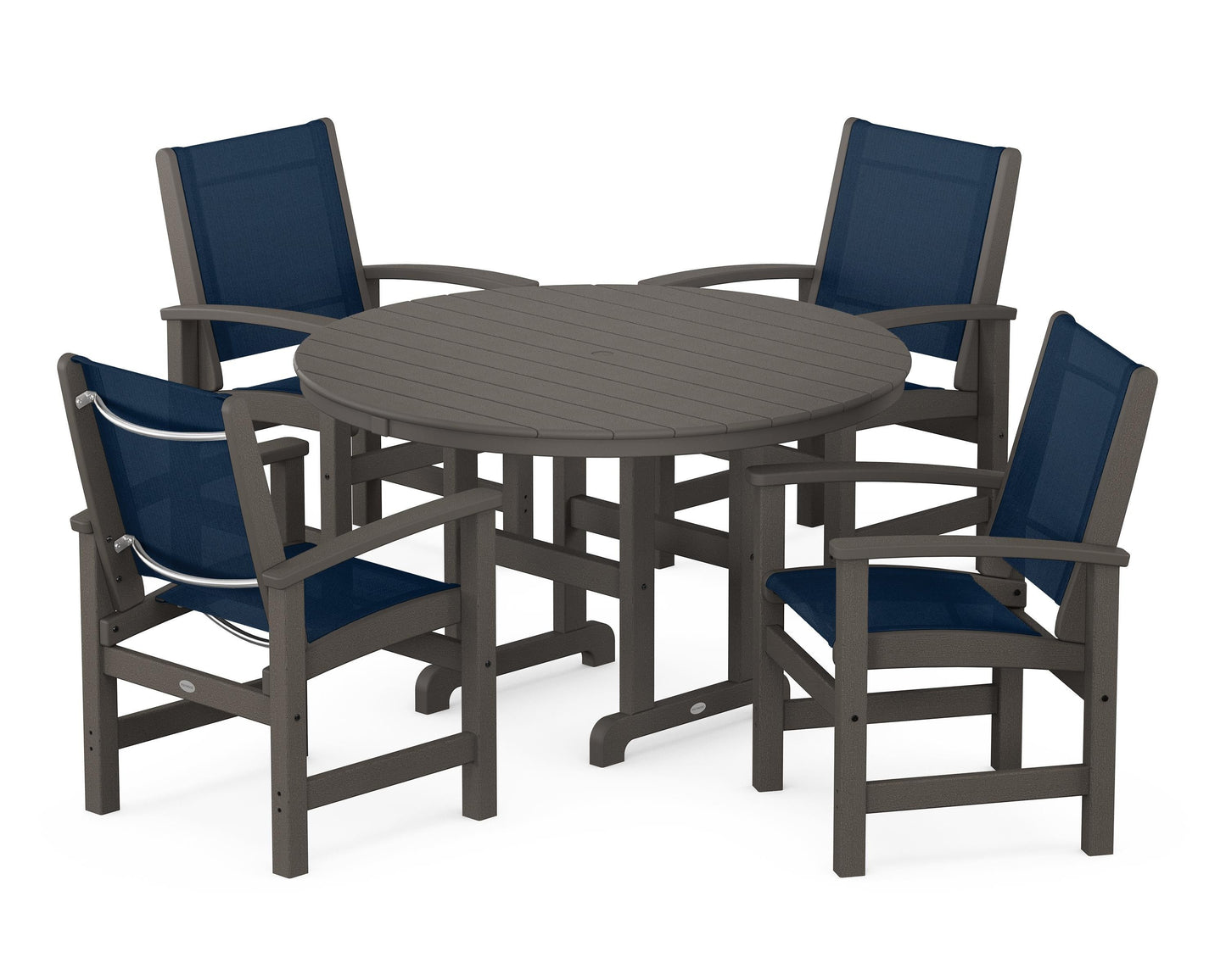 Coastal 5-Piece Round Farmhouse Dining Set