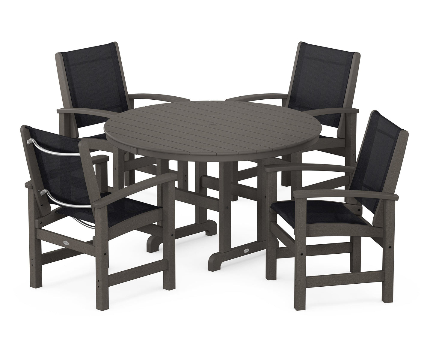 Coastal 5-Piece Round Farmhouse Dining Set