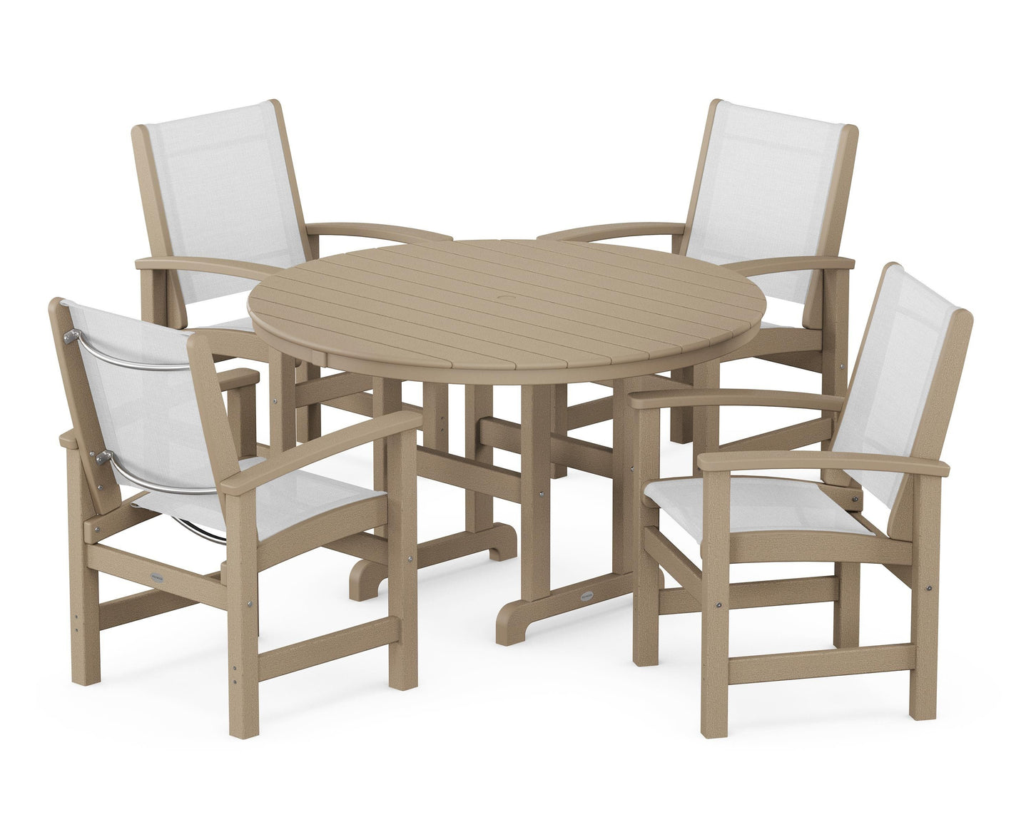 Coastal 5-Piece Round Farmhouse Dining Set