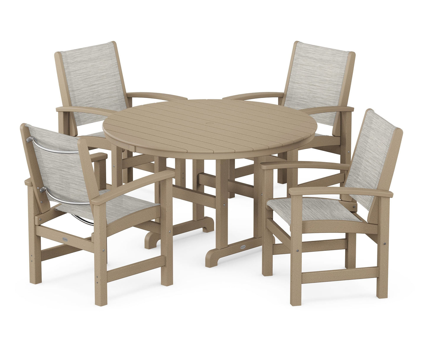 Coastal 5-Piece Round Farmhouse Dining Set