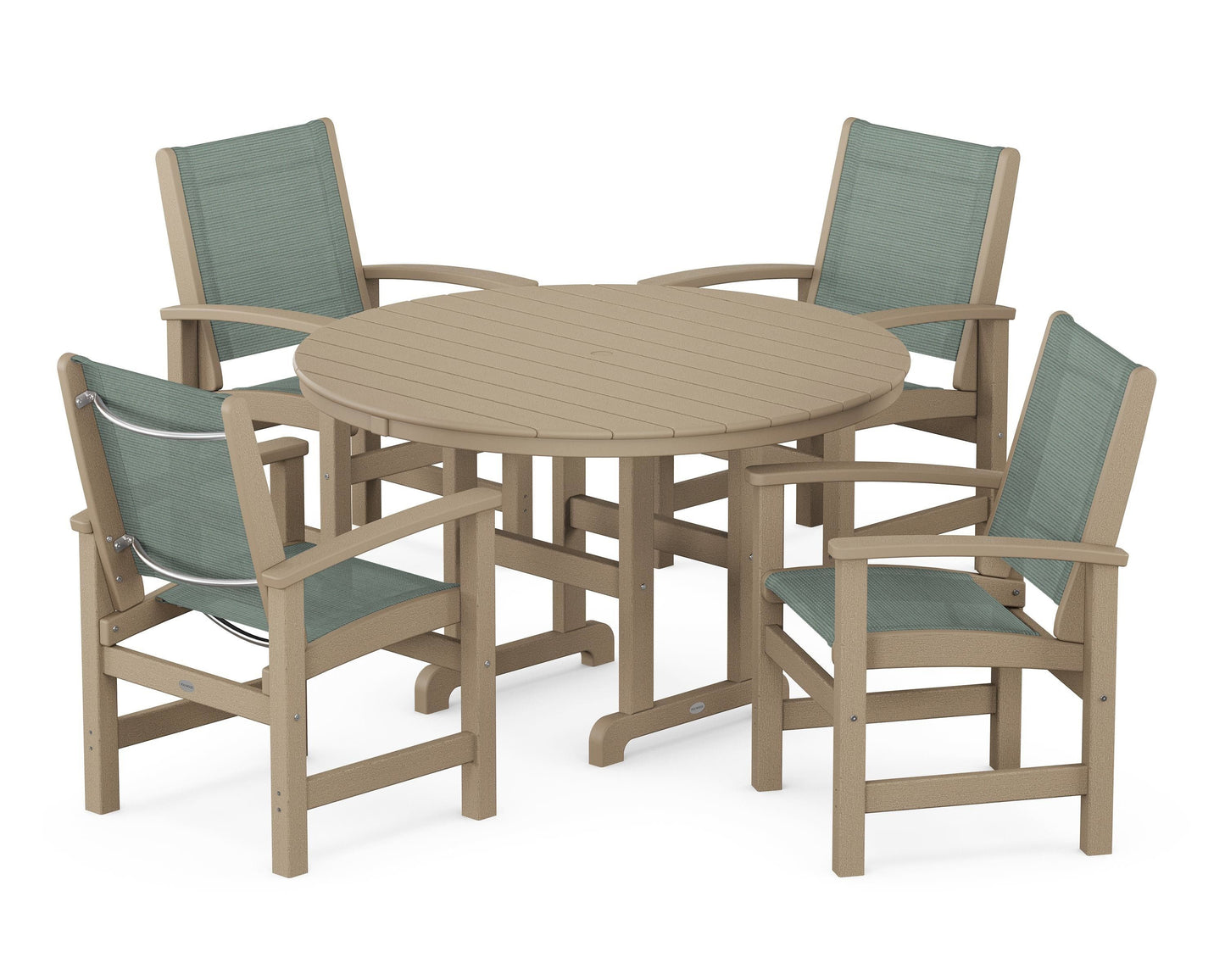 Coastal 5-Piece Round Farmhouse Dining Set