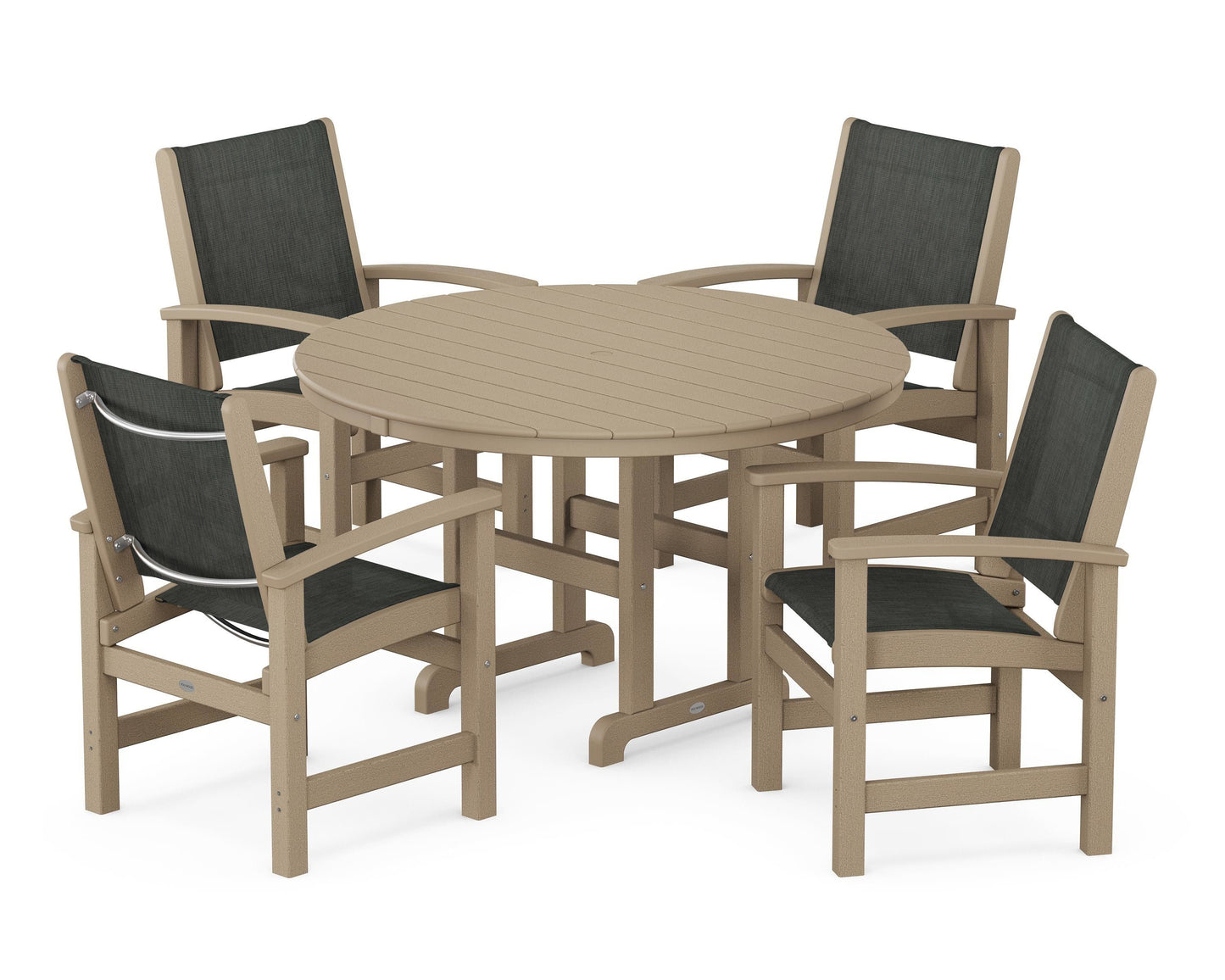 Coastal 5-Piece Round Farmhouse Dining Set