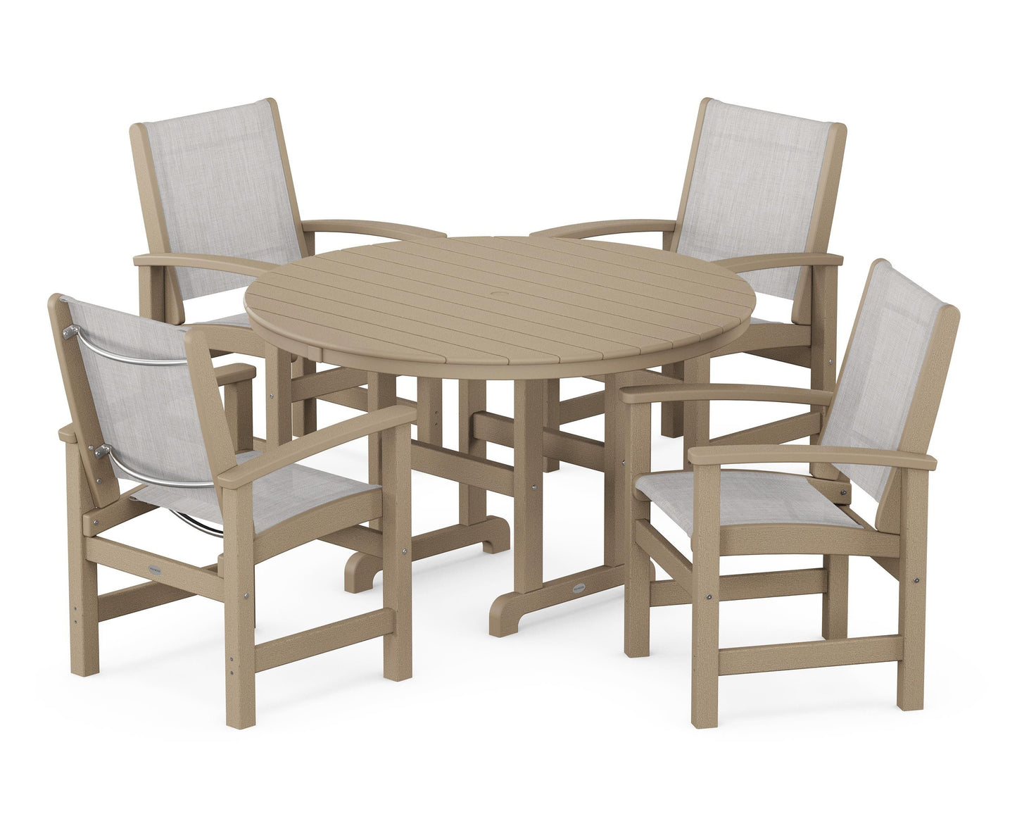 Coastal 5-Piece Round Farmhouse Dining Set