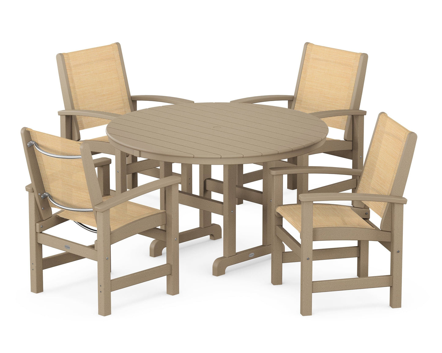 Coastal 5-Piece Round Farmhouse Dining Set