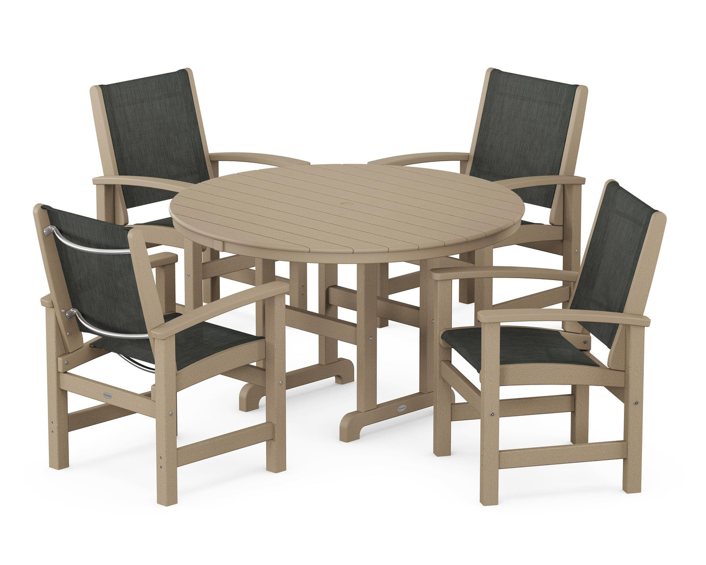 Coastal 5-Piece Round Farmhouse Dining Set