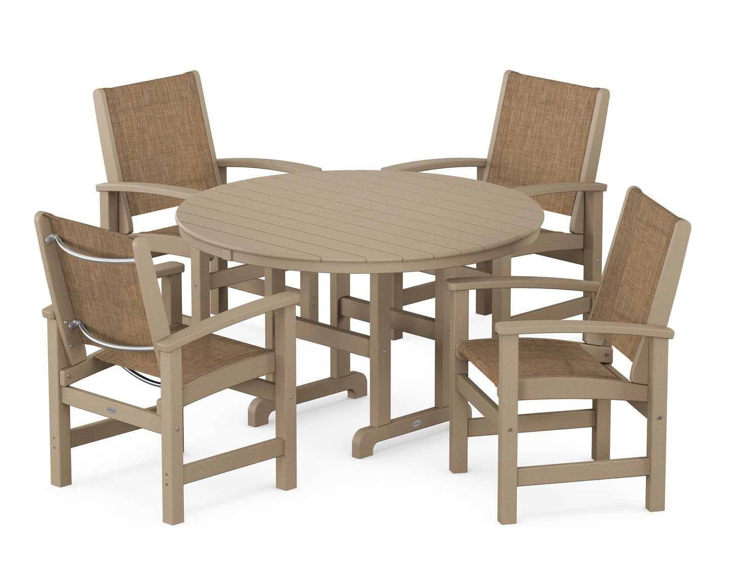 Coastal 5-Piece Round Farmhouse Dining Set