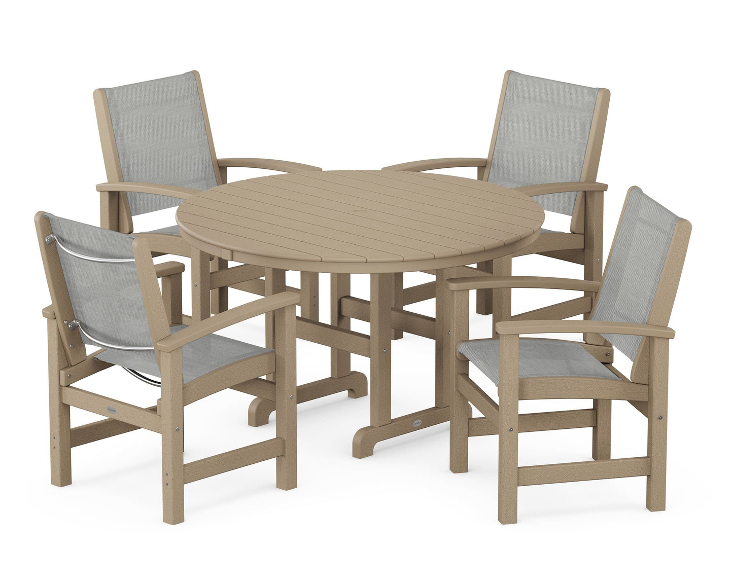 Coastal 5-Piece Round Farmhouse Dining Set