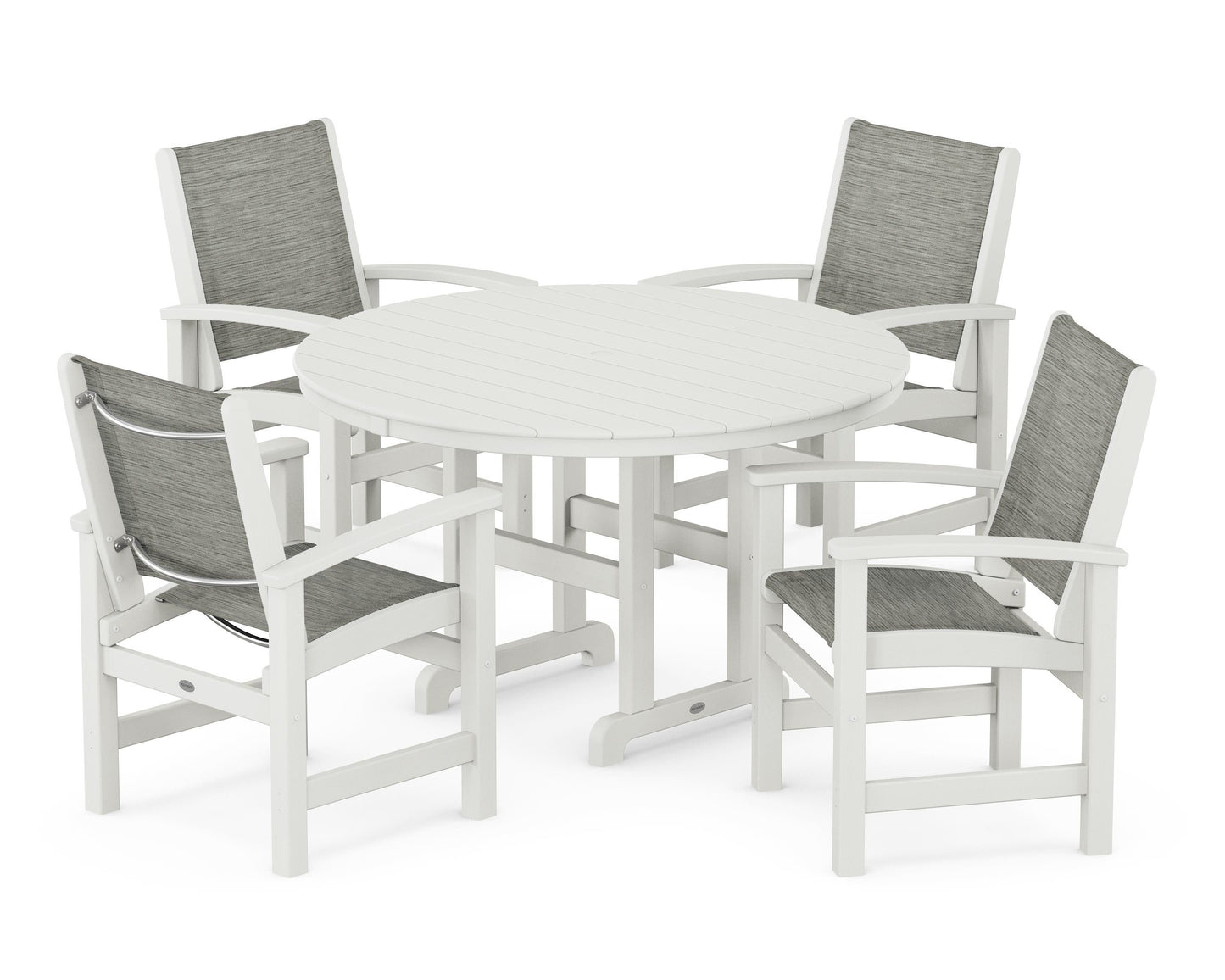 Coastal 5-Piece Round Farmhouse Dining Set