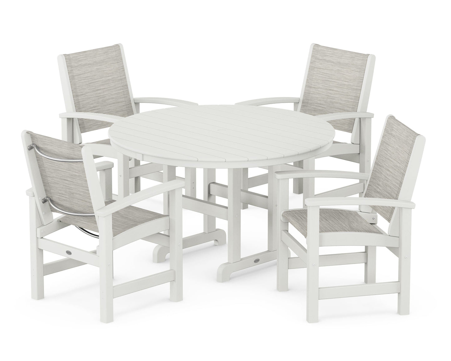 Coastal 5-Piece Round Farmhouse Dining Set