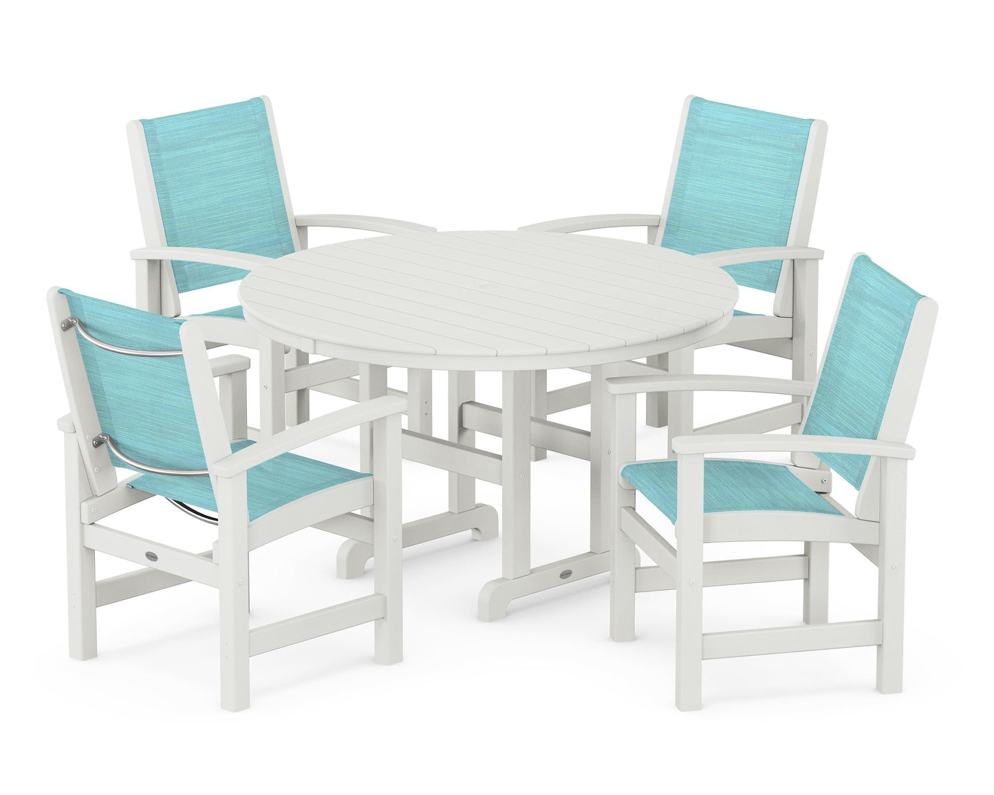 Coastal 5-Piece Round Farmhouse Dining Set