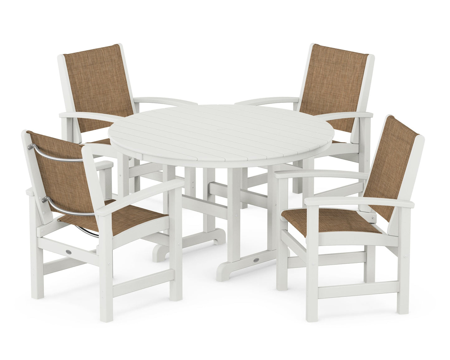 Coastal 5-Piece Round Farmhouse Dining Set