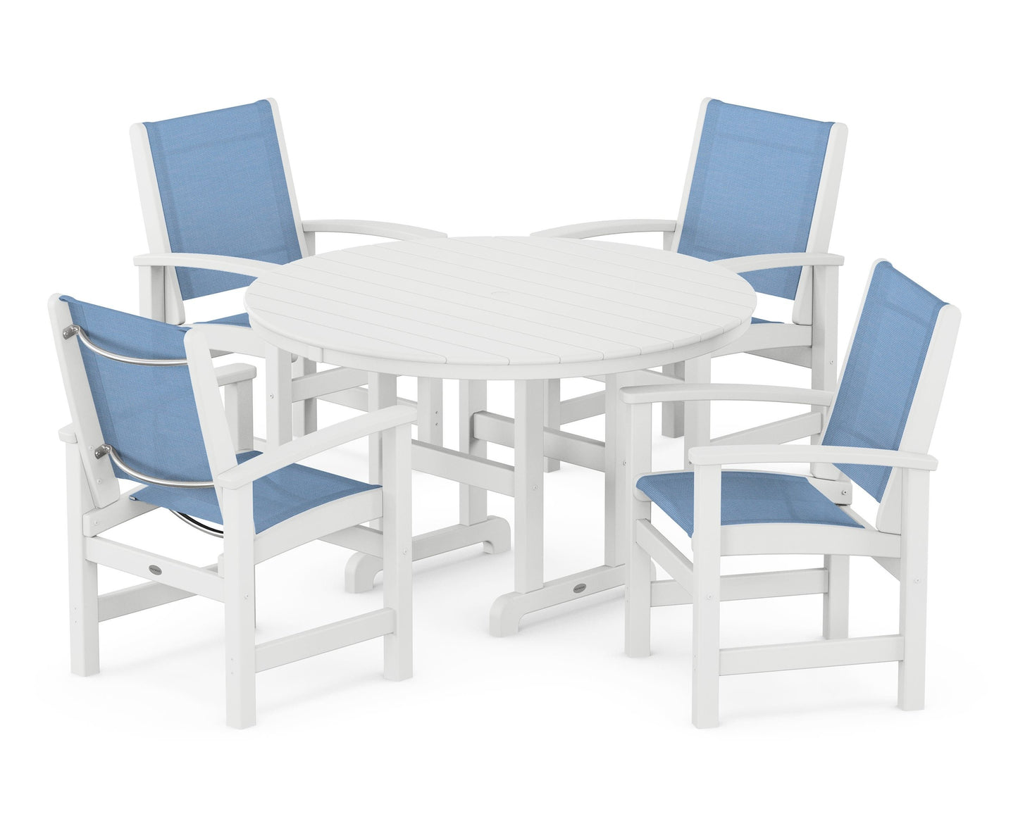 Coastal 5-Piece Round Farmhouse Dining Set