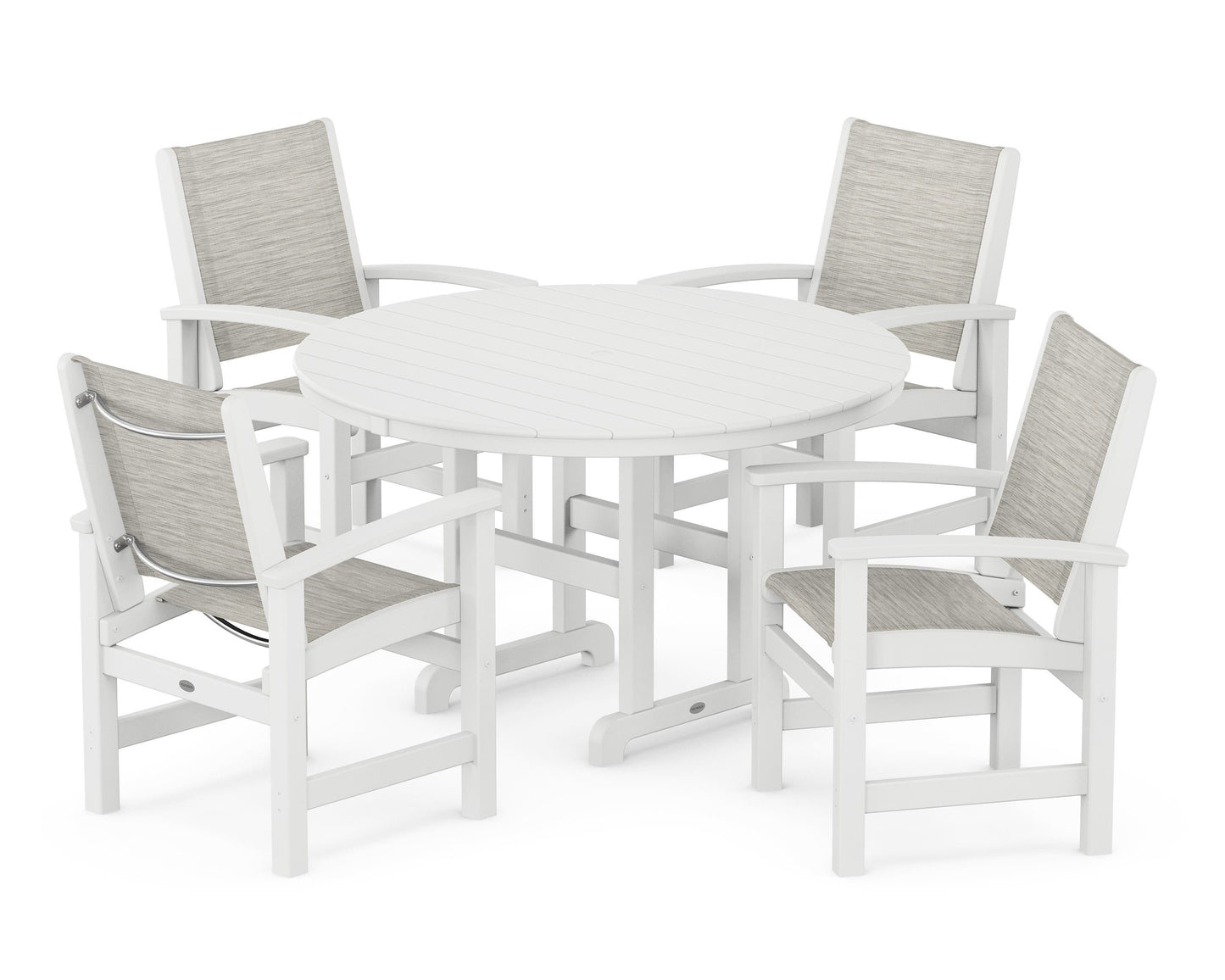 Coastal 5-Piece Round Farmhouse Dining Set