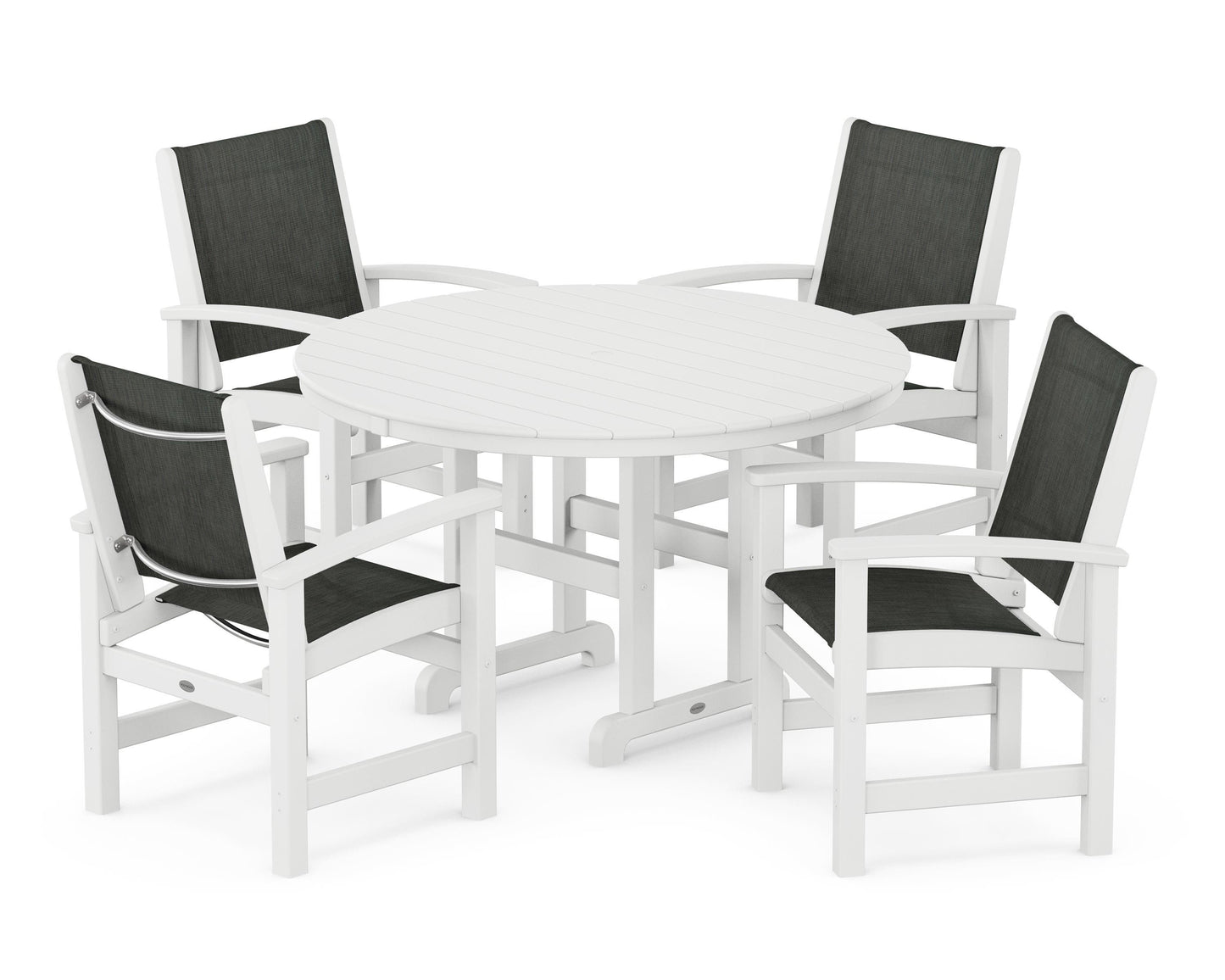 Coastal 5-Piece Round Farmhouse Dining Set