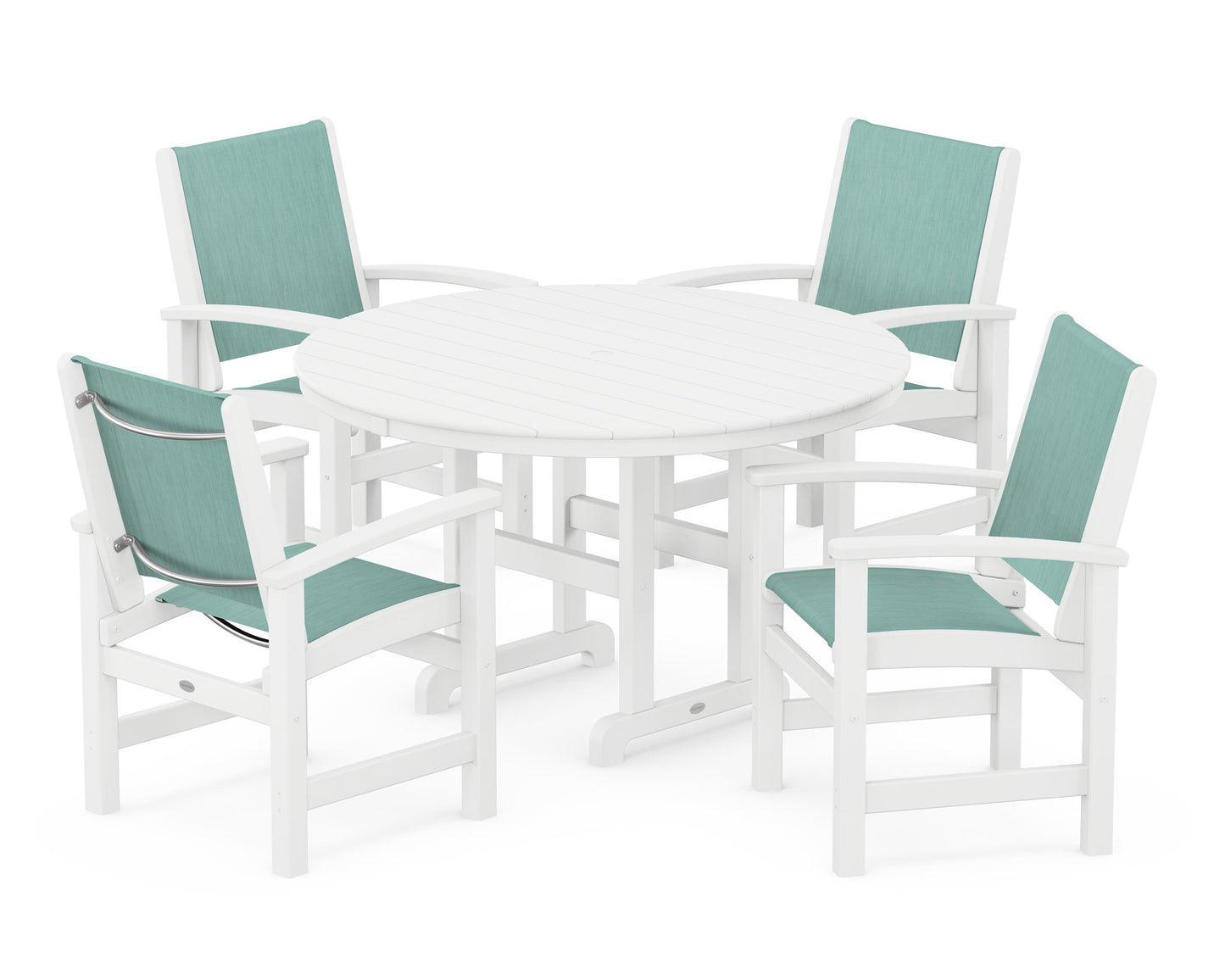 Coastal 5-Piece Round Farmhouse Dining Set