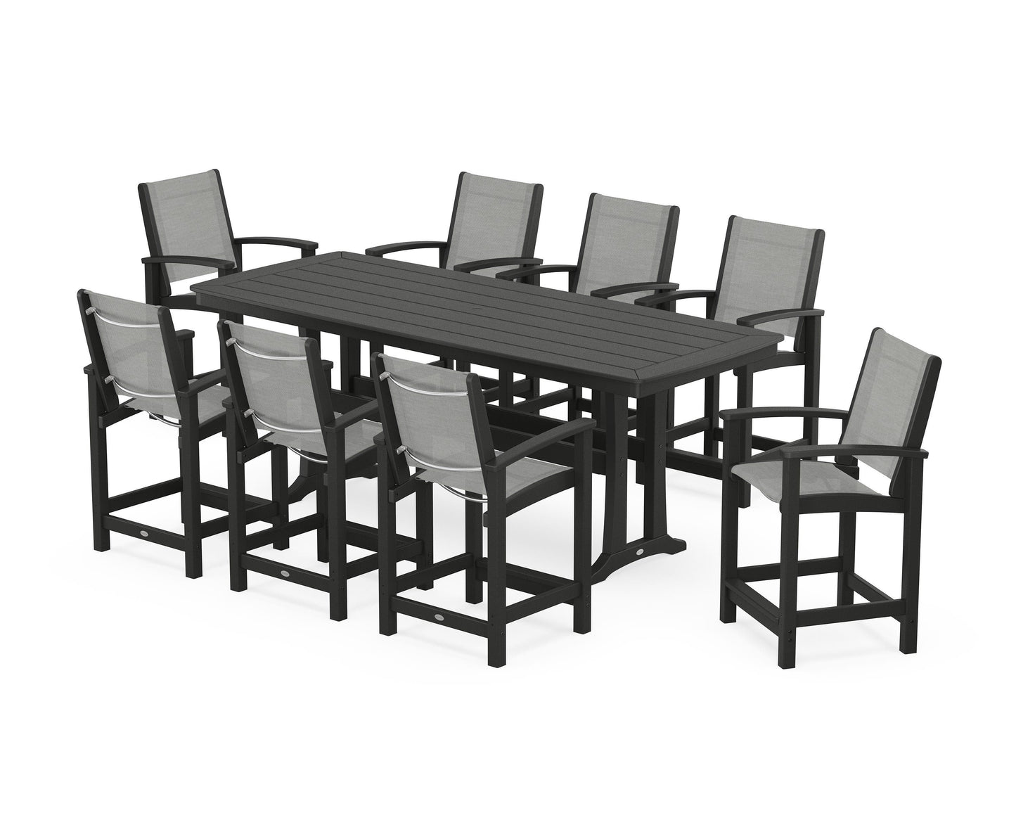 Coastal 9-Piece Counter Set with Trestle Legs