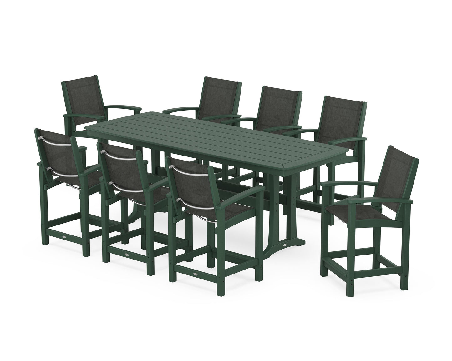 Coastal 9-Piece Counter Set with Trestle Legs