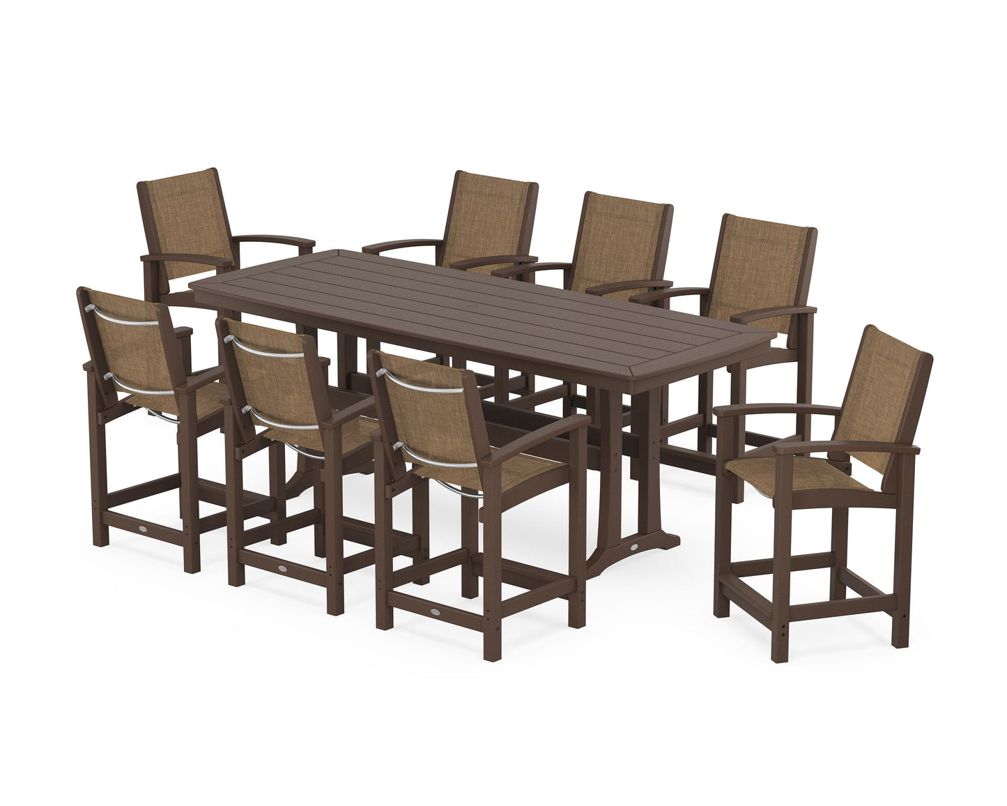 Coastal 9-Piece Counter Set with Trestle Legs