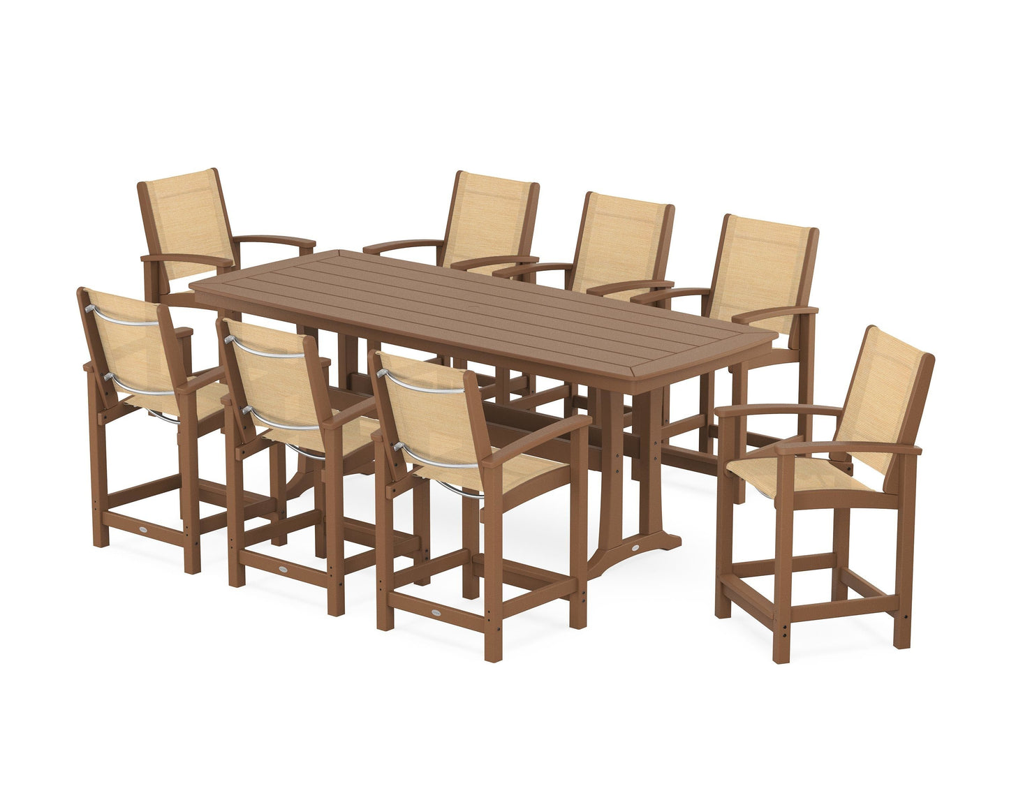 Coastal 9-Piece Counter Set with Trestle Legs