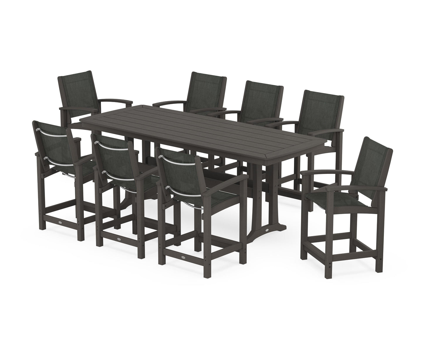 Coastal 9-Piece Counter Set with Trestle Legs