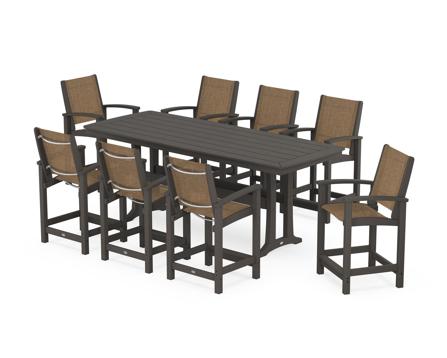 Coastal 9-Piece Counter Set with Trestle Legs