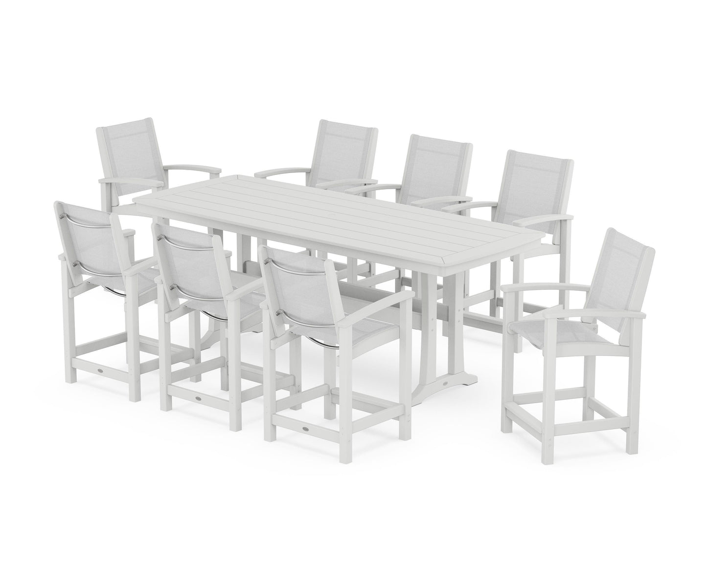 Coastal 9-Piece Counter Set with Trestle Legs