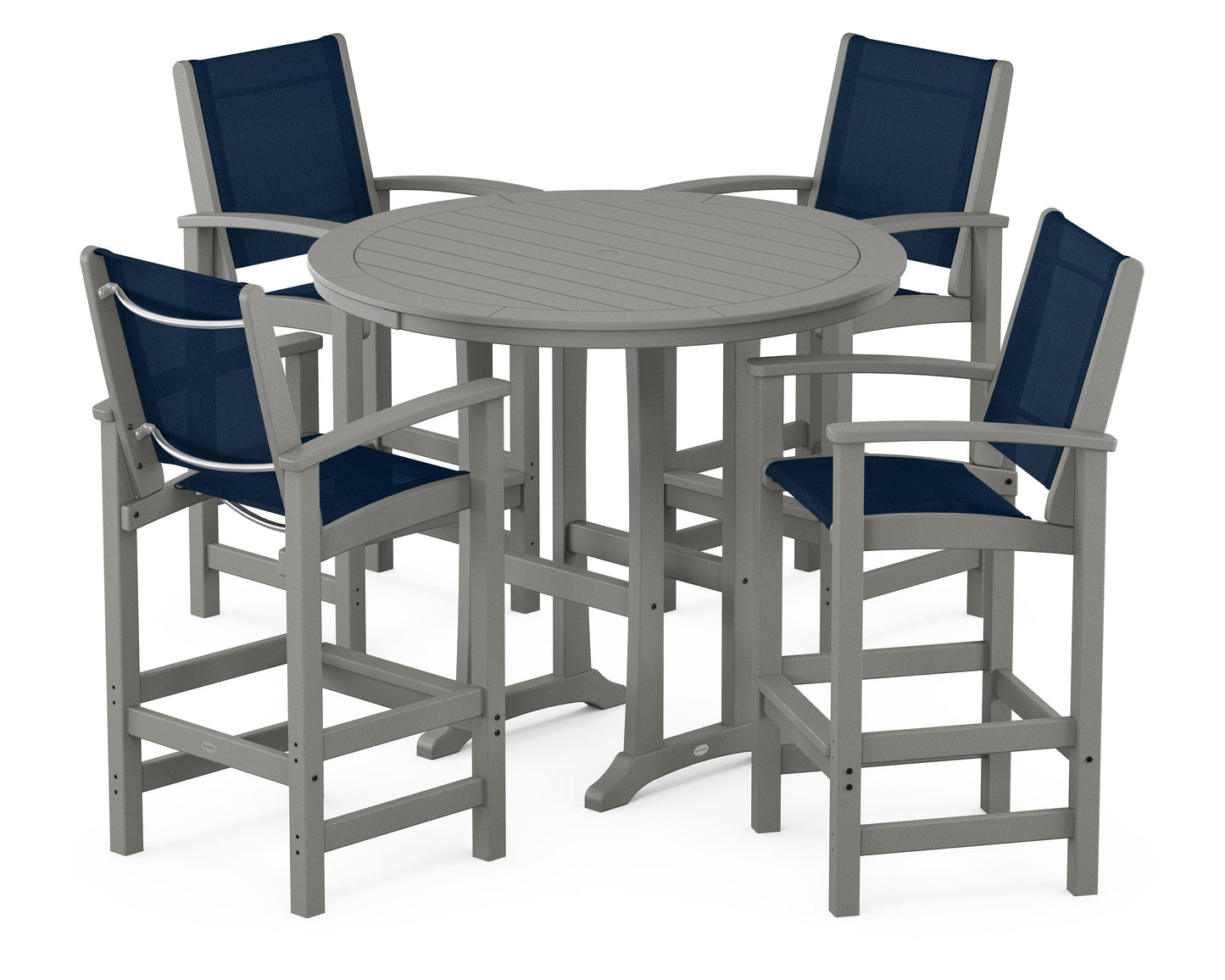 Coastal 5-Piece Nautical Trestle Bar Set