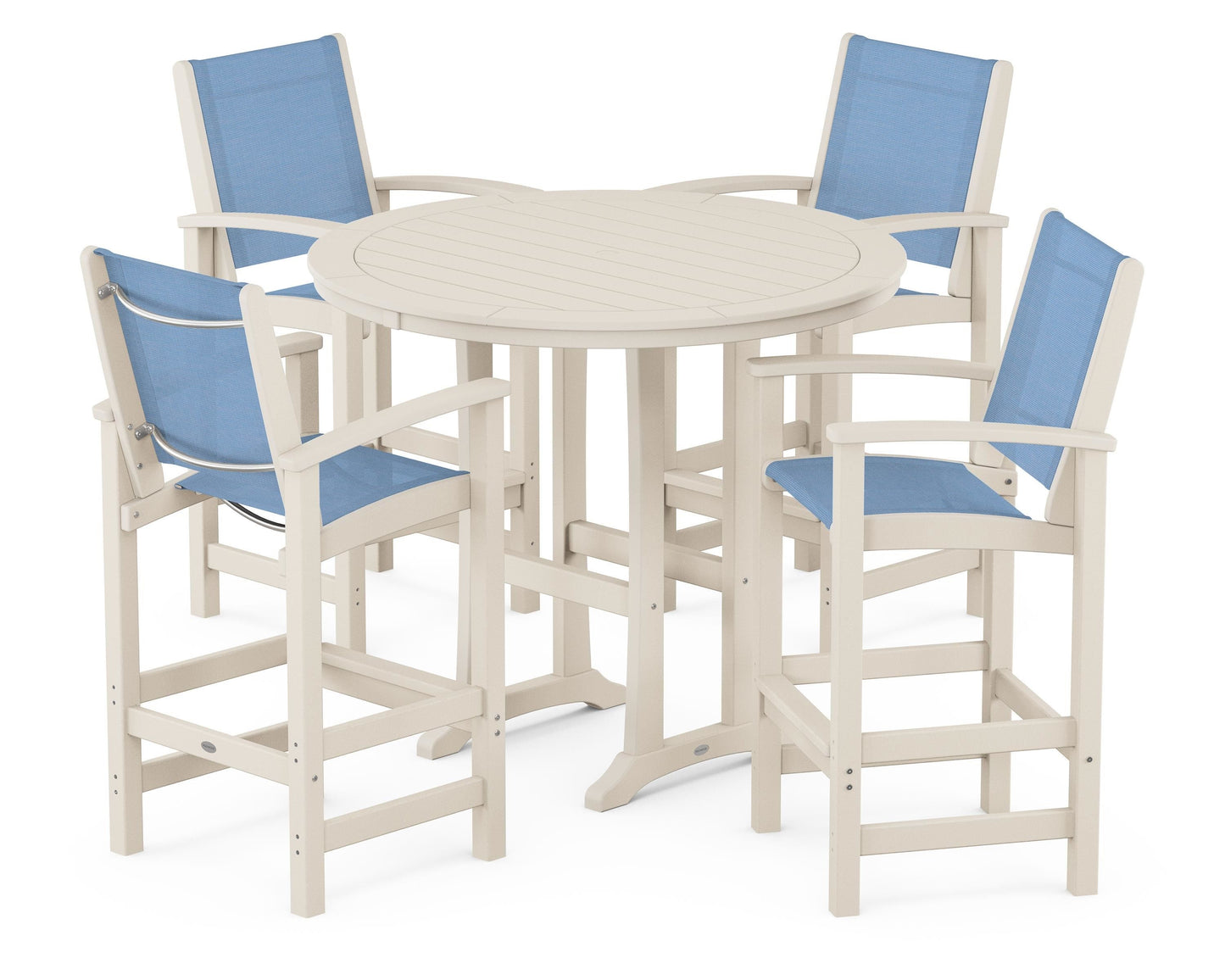 Coastal 5-Piece Nautical Trestle Bar Set