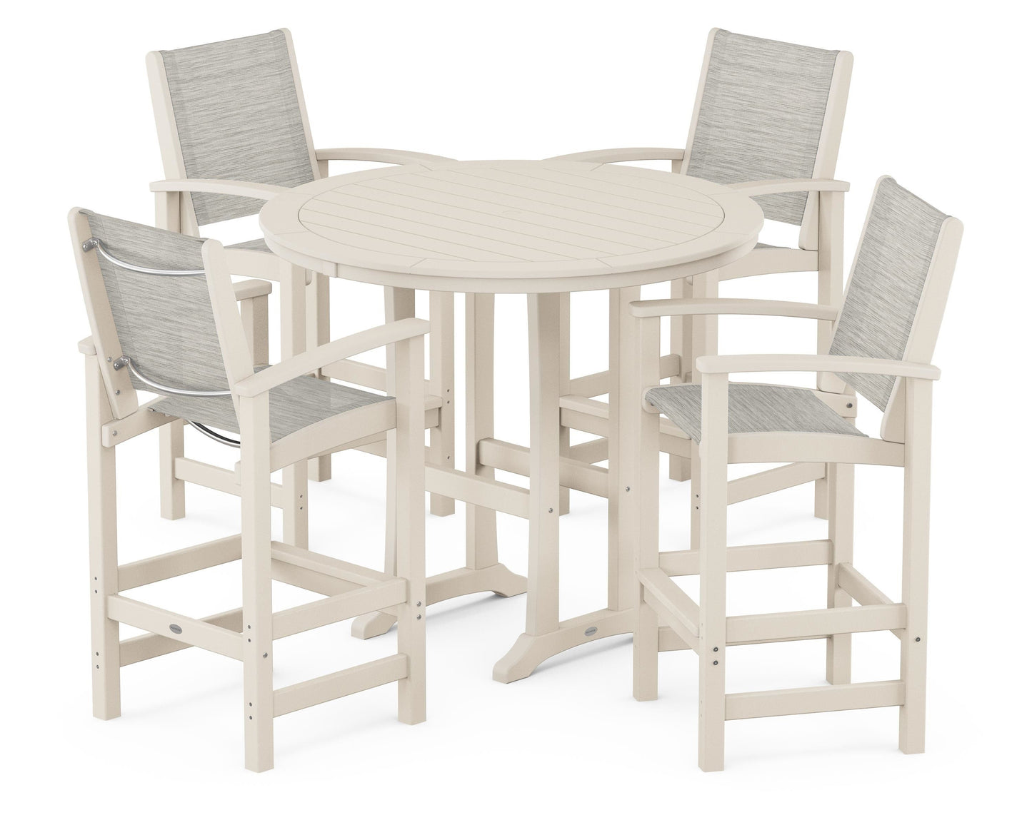 Coastal 5-Piece Nautical Trestle Bar Set