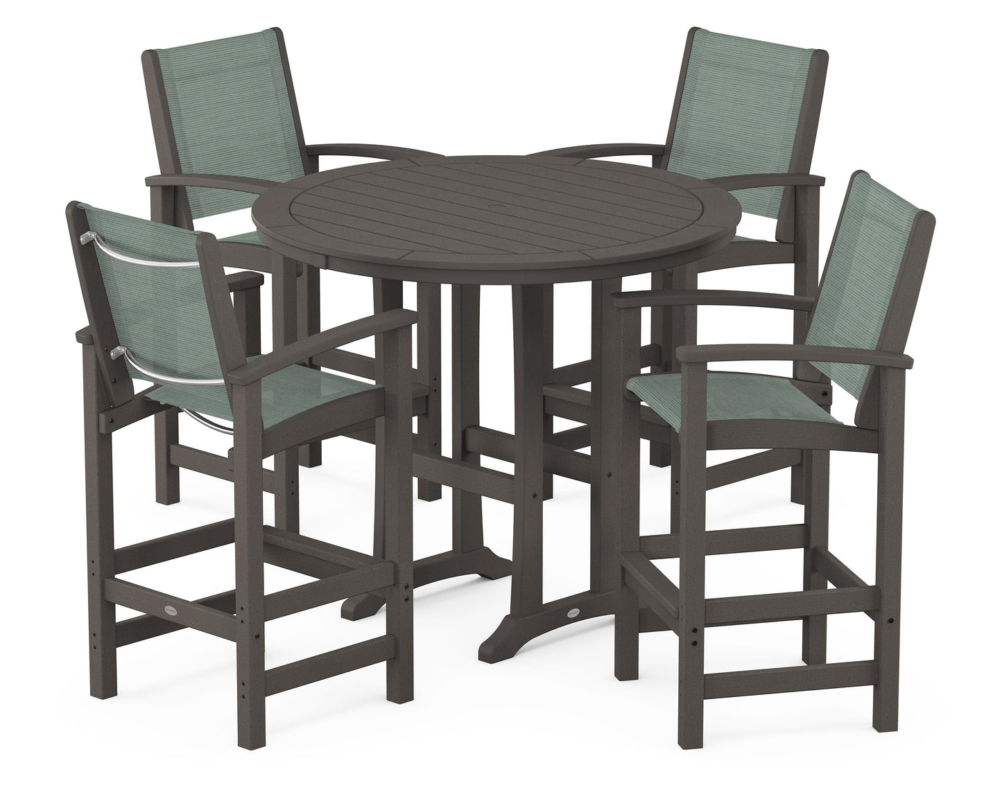 Coastal 5-Piece Nautical Trestle Bar Set